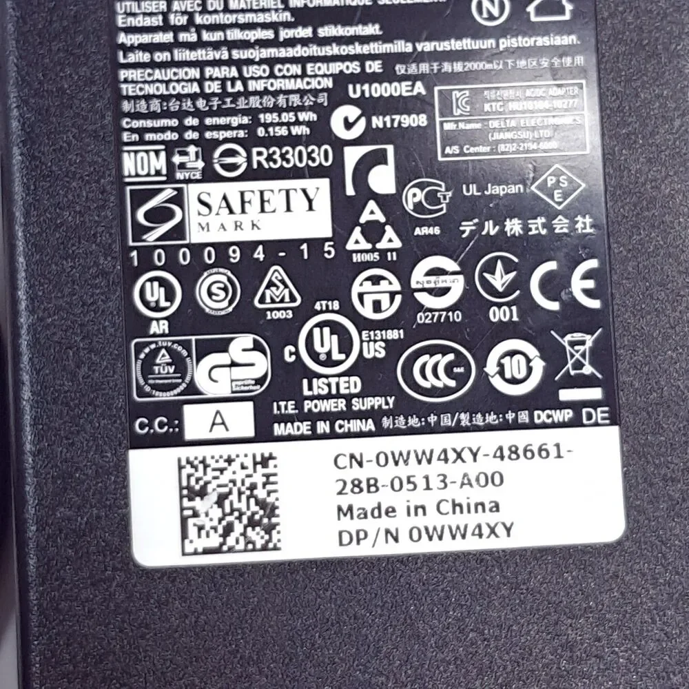 Dell da180pm111 AC Adapter 19.5V 2.34A Laptop Charger power cord Genuine oem